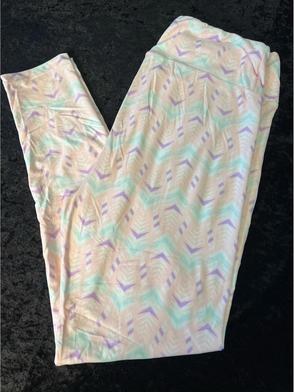 LuLaRoe Leggings Tall & Curvy TC Pale Pink Mint Purple Pastel High Rise NWOT